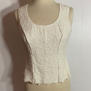 Flora Nikrooz White Sleeveless Scoop Dressy Neck Tank